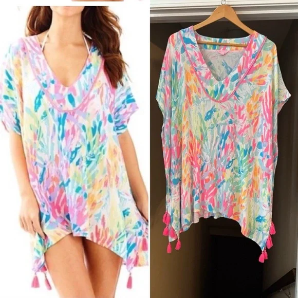 Lilly Pulitzer El Bravo Way Coverup in Sparkling Sands, Size L/XL. - Picture 3 of 12